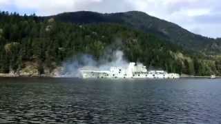 Destroyer HMCS Annapolis Detonations and sinking [upl. by Ayr]