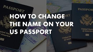 How to Change the name on your US Passport [upl. by Nylak]