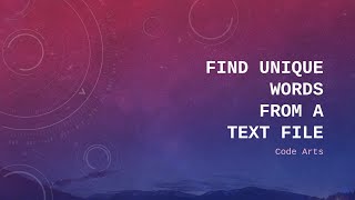 How to  Find Unique Words from a Text file  Learn  Python  Linux  Programming [upl. by Sevik]