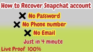 Reset Snapchat Password Without Old Email Password and Number  Snapchat Account Recovery 2021 [upl. by Eladnor]