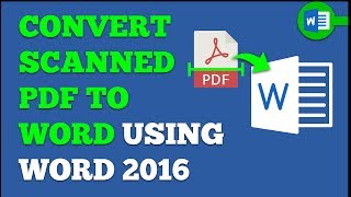 How To Convert Scanned PDF To Word Using Microsoft Word 2016 For Free Offline Method [upl. by Lyrradal]