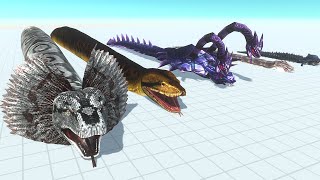 Snake of Evolution VS All Dinosaurs with Aquatics ARBS Game Animal Revolt Battle Simulator [upl. by Geirk410]