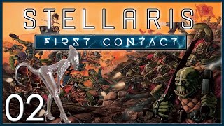 Lets Play Stellaris Overlord  United Orc Tribes Gameplay Episode 2  The First Contact War [upl. by Adnilym]