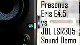 Presonus Eris E45 vs JBL LSR305  Sound Test [upl. by Aduhey]