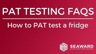 How to PAT test a fridge  Seaward [upl. by Tezil325]