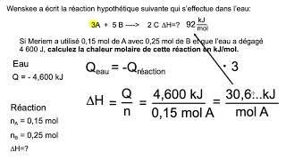 Vidéo chaleur molaire et stoechiométrie [upl. by Anielram881]