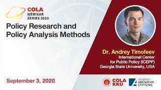 Policy Research and Policy Analysis Methods  COLA Webinar Series [upl. by Ahsuoj]