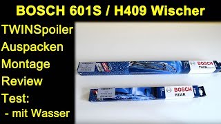 Bosch 601S TWINSpoiler amp H409 Scheibenwischer  Montage Test Wasser  Regen mit Toyota Avensis T25 [upl. by Yunfei]