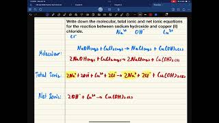 Calculation of Molecular Total Ionic and Net Ionic Equations [upl. by Frantz]