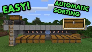 SIMPLE 119 AUTOMATIC ITEM SORTER TUTORIAL in Minecraft Bedrock MCPEXboxPS4SwitchWindows10 [upl. by Nagel]