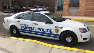 NEW JERSEY TRANSIT POLICE CRUISER amp HOBOKEN FIRE DEPARTMENT ENGINE 1 RESPONDING IN HOBOKEN NJ [upl. by Einafit]