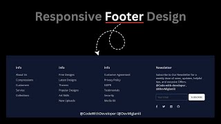 Responsive Footer Section Design Using Html amp CSS  CSS3 Mobile Responsive Website Footer [upl. by Sternberg]