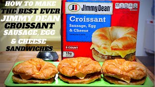 JIMMY DEANHOWTO MAKE THE BEST EVER JIMMY DEAN CROISSANT SAUSAGE EGG amp CHEESE SANDWICHES IN 2020 [upl. by Ahon5]