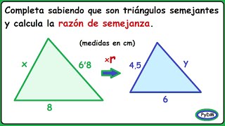 Problemas de Semejanza de Triángulos razón de semejanza [upl. by Faxan]