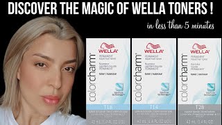 HOW TO TONE YELLOW  BRASSY HAIR AT HOME IN 5 MINUTES 👉🏻 T18T14T28 Wella colorcharm [upl. by Rox]