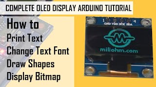 I2C OLED Display Arduino complete tutorial  How to use print text draw shapes and display bitmap [upl. by Aveline]