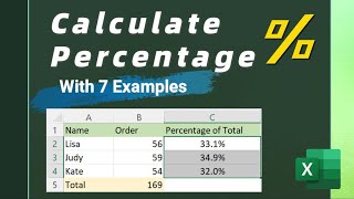 How to calculate percentage in Excel  with 7 formula examples [upl. by Nylirej956]