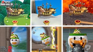 All New Super Mario Bros Wii Airship Levels Recreated in Super Mario Maker 2 Bowser Jr Battles [upl. by Anaujnas]