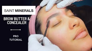 SAINT MINERALS Brow ButterPeptide Concealer Tutorial [upl. by Letsyrk]