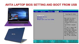 Avita Laptop Bios Setting and boot from Usb [upl. by Fauman]