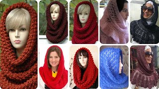 Latest Stylish Crochet Hooded Scarf Caplets Patterns [upl. by Meehyrb]