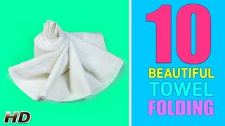 10 BEAUTIFUL TOWEL FOLDING [upl. by Simonsen]