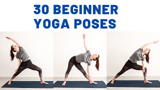 30 BASIC BEGINNER YOGA POSES  Yoga for beginners  Yoga with Uliana [upl. by Eliott]