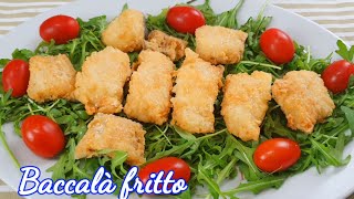 BACCALÀ FRITTO SUPER CROCCANTE IN 10 MINUTI  CRISPY FRIED COD FISH [upl. by Kanya99]