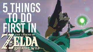 5 Things You Should Do First In Zelda Breath Of The Wild [upl. by Anomer]