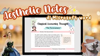 Cara Membuat Catatan Aesthetic di Microsoft Word Free Template ✨  digital note taking ms word [upl. by Sherar]