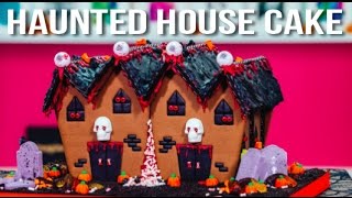 How To Make A HALLOWEEN HAUNTED HOUSE CAKE Marble Cake With A Ghoulish Graveyard Of Goodies [upl. by Sabas]