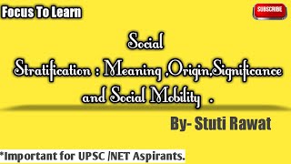 what is social stratification part1 what are its definitionwhat are its characteristics upsc [upl. by Anyd]