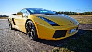 STUNNING Pearl Yellow Lamborghini Gallardo Spyder in Finland [upl. by Ellohcin]