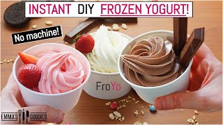 1 Minute 3 Ingredient FROZEN YOGURT Instant FroYo ICE CREAM RECIPE [upl. by Tiram756]