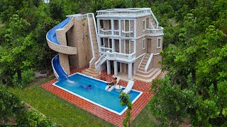 Full Video Build Creative Water Slide Park To Underground Swimming Pool amp Beautiful Villa House [upl. by Harley]