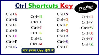 ctrl A to Z shortcut keys  Keyboard Shortcuts A to Z Using Ctrl in Hindi [upl. by Odyssey]