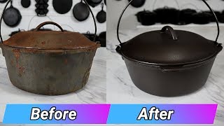 Cast Iron Dutch Oven Restoration [upl. by Aienahs]