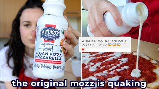 The Miyokos Liquid Vegan Pizza Mozzarella is a Game Changer Review amp Demonstration [upl. by Dixie]