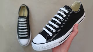 HOW TO BAR LACE CONVERSE BEST WAY [upl. by Enilekcaj]