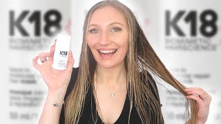 K18 LEAVE IN MOLECULAR REPAIR HAIR MASK REVIEW amp FIRST IMPRESSIONS  HOW TO USE K18 HAIR TREATMENT [upl. by Winfred]