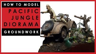 How to make a scale model WW2 Pacific jungle diorama base [upl. by Abdu]