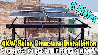 4KW Solar Structure Installation  8 Panels  585 Watt  Canadian Solar [upl. by Nitsej148]