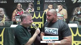 Undefeated Heavyweight Jesus Escalera talk about fight with Jonathan Guidry [upl. by Dnaleel]