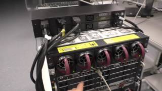 Powering up the HP C7000 blade enclosure PWJ45 [upl. by Ardnasxela49]