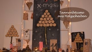 DIY  Weihnachtsdeko selber machen  Tannenbäume aus Holzscheiben I Winterdeko I How to [upl. by Yrehcaz]