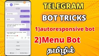 how to create auto responsive bot in telegram tamil  create menu bot in tamil [upl. by Gilbert209]