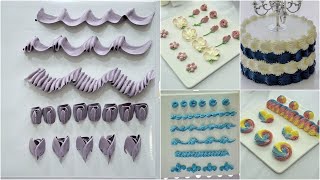 Cake Decorating Techniques  Flower Shapes Shades and Simple Designs [upl. by Ahsinac]