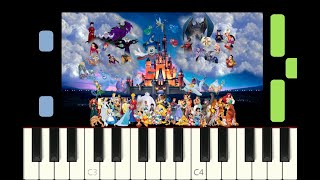 piano tutorial DISNEY MEDLEY  45 ANIMATED CLASSICS Evolution 1937  2021 free sheet music pdf [upl. by Lori]