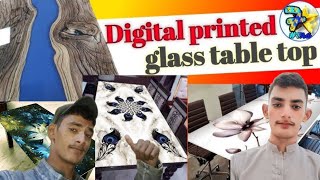 Digital Printted glass table top 5D glass design youtube shtos art 3dglass artdesign homedecor [upl. by Silda826]