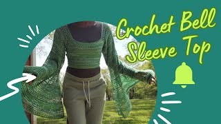 Crochet Bell Sleeve Crop Top [upl. by Aicilra594]